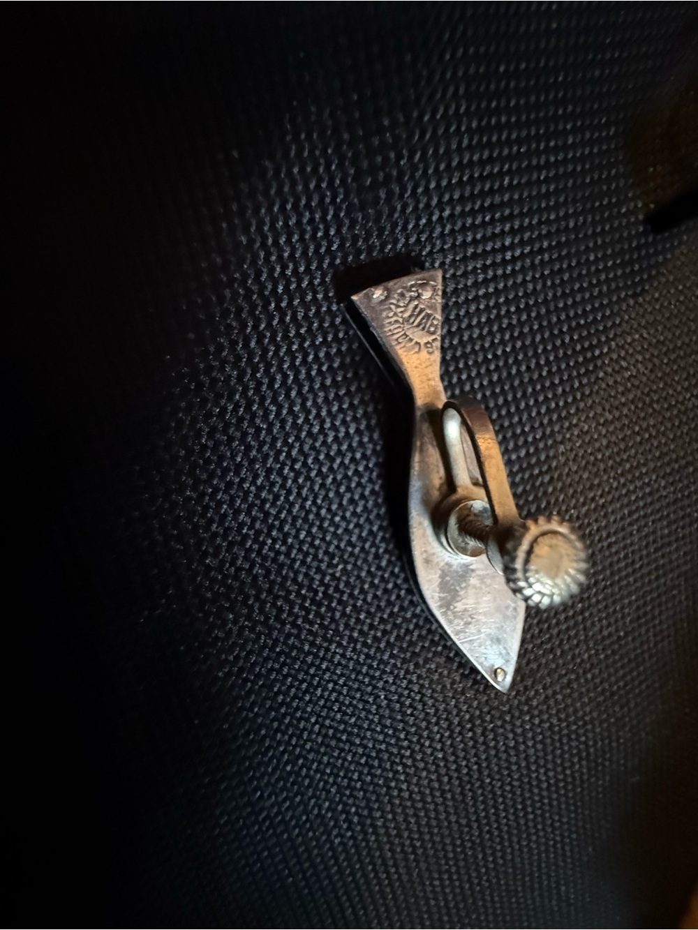 Taxco HAB Sterling Fish Motif Screwback Earrings - Silver with Copper Inlay - Picture 9 of 14